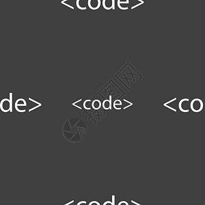 代码符号图标 编程语言符号 灰色背景上的无缝模式文本网站编码邮票数据海豹语言令牌创造力徽章图片