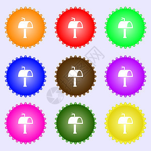邮箱图标符号 一套九种不同颜色的标签图片