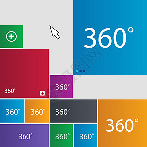 角度 360 度符号图标 几何数学符号 全旋转 一组彩色按钮标签邮票海豹插图创造力几何学质量艺术令牌徽章背景图片