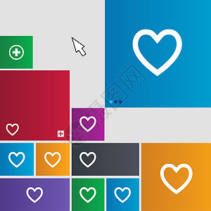 LOVE图标医疗心脏 Love 图标符号 Metro风格按钮 现代界面网站按钮带有光标指针背景