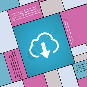 从云图标符号下下载 您的设计需要现代的平板样式界面技术插图邮票海豹网络导航角落按钮令牌图片