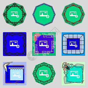 另外 添加文件 JPG 标志图标 下载图像文件符号 设置彩色按钮 现代 UI 网站导航哑剧创造力压缩角落照片格式白色邮票标签插图图片