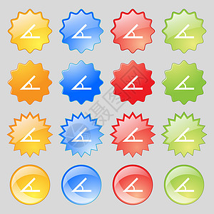 角度 45 度图标符号 您的设计需要16个彩色现代按钮边界框架创造力质量几何学插图数学海豹科学令牌图片