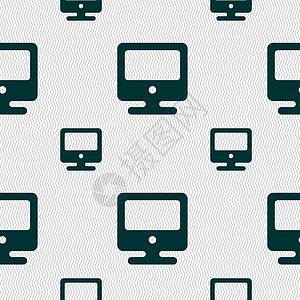 图标显示器符号 无缝模式带有几何纹理键盘桌面白色黑色电视框架技术电子互联网商业背景图片