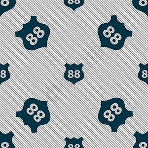 88号公路路标标志 无缝图案和几何纹理空白自行车盘子历史性历史装饰横幅翅膀发动机风格图片