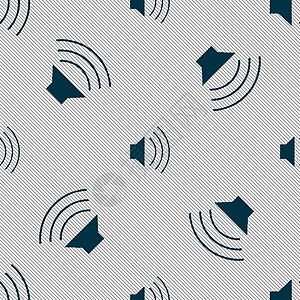 音量 声音图标符号 无缝模式与几何纹理技术控制按钮插图界面音乐金属背景图片