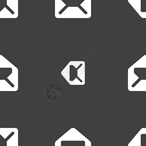邮件 信封 字母图标符号 灰色背景上的无缝图案卡片邮政蓝色邮戳艺术写作插图邮资互联网办公室背景图片