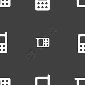 手机图标符号 在灰色背景上的无缝模式技术细胞网络屏幕工具展示商业通讯器触摸屏上网图片