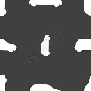吉普图标符号 灰色背景上的无缝图案机壳越野车轮插图速度船运汽车商业卡车车辆图片