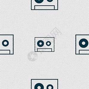 磁带符号图标 音频卡塞特符号 无缝抽象背景及几何形状袖珍娱乐绘画工作室插图歌曲录音机文化音乐技术图片