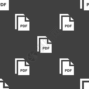 文件 PDF 图标符号 在灰色背景上的无缝模式网页格式互联网电脑标签插图网络导航横幅艺术图片