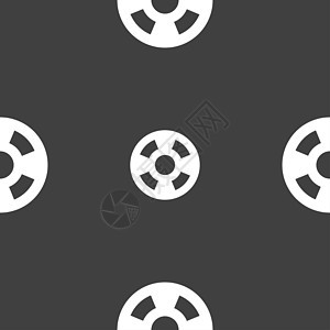 胶片图标符号 灰色背景上的无缝图案插图电影视频记板娱乐相机网络磁带幻灯片剧院图片