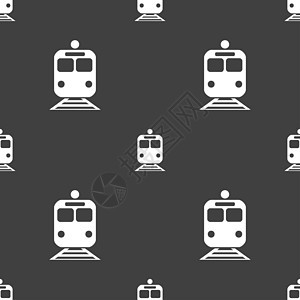 列图标符号 灰色背景上的无缝图案运输火车喷射时间车轮机车服务交通旅游速度图片