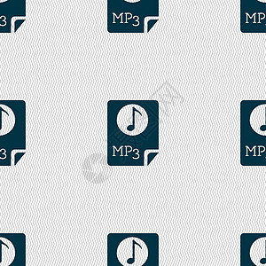 音频 MP3 文件图标符号 无缝抽象背景和几何形状黑色文件夹格式音乐电脑插图界面互联网网络软件图片
