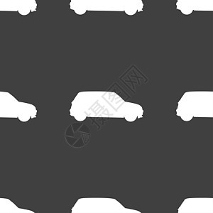 吉普图标符号 灰色背景上的无缝图案交通车轮吉普车旅行赛车车辆车皮艺术徽章商业图片