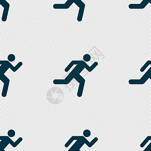 正在运行人的图标符号 无缝模式与几何纹理运动员男性交通行动活动速度训练身体慢跑男人图片