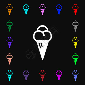冰淇淋图标标志 设计上有很多多彩的符号图片