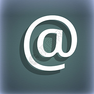 蓝色绿色抽象背景上的 E-Mail 图标符号 带有阴影和文字空间图片