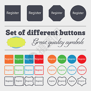 注册图标 会籍符号 网站导航 多彩 多样 优质的按钮等大组合图片