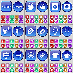 代码 苹果 索克特 路线 铅笔 灯泡 图 加 T -衬衫图片