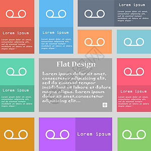 音频磁带图标符号 一组带有文本空间的多色按钮磁铁旋律录音机盒子娱乐绘画音乐数据歌曲玩家图片