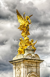 伦敦白金汉宫维多利亚纪念馆旅游大理石首都地标王国艺术金子雕像历史天空图片