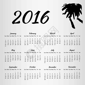 2016 2016 日历 白背景上有墨迹的2016 日历 星期周从星期天开始图片