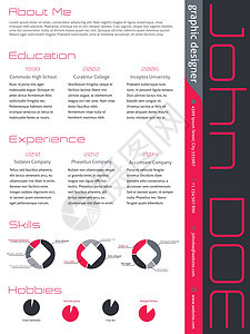 以粉色灰色形式恢复现代简历cv图片