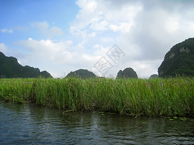 越南 宁平Trang An 宁平Ninh Binh池塘天空海洋风景钓鱼天气孤独漂浮假期蓝色图片