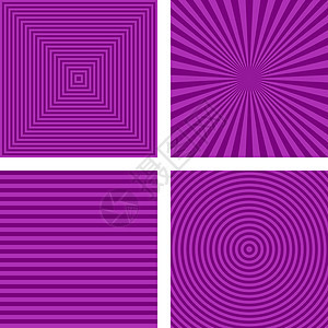 简易紫色条纹背景套件打印辐射射线几何圆圈收藏戒指织物光束纺织品背景图片