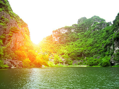 越南 宁平Trang An 宁平Ninh Binh海洋漂浮风景天空蓝色孤独钓鱼天气池塘假期图片