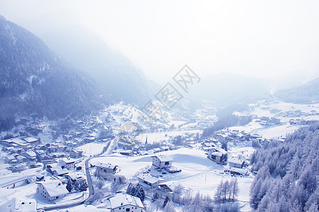 奥地利索尔登滑雪村庄运动全景山脉高山图片
