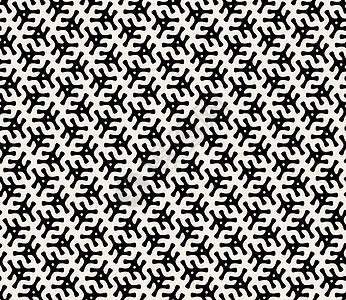 矢量无密封的黑白四边六角有机形状模式图片