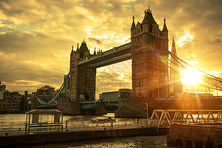 伦敦塔桥历史风景日落远景建筑学水平图片
