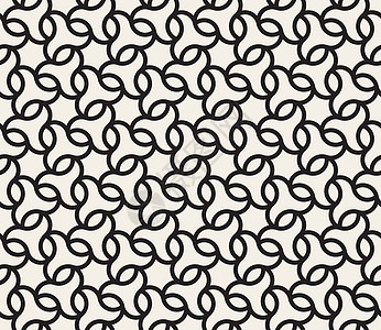 矢量无密封黑白几何四面线六边形星拉塞网格模式图片