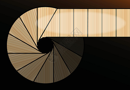 变暗的螺旋楼梯艺术绘画插图中心踏板木头硬木栏杆盘旋抛光图片