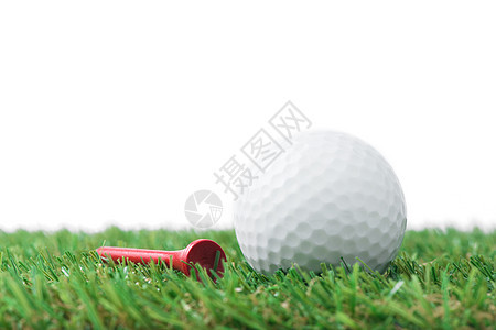 带打高尔夫球红色白色运动游戏体育绿色球座休闲器材运动场背景图片