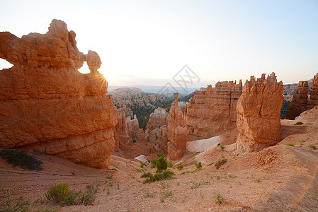 Bryce 峡谷沙漠旅游悬崖高原地标风景砂岩石头旅行岩石图片