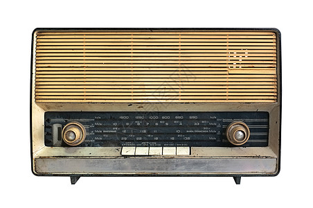 上个世纪的回射无线电收音机短波体积器具娱乐频率纽扣歌曲按钮音乐播送图片
