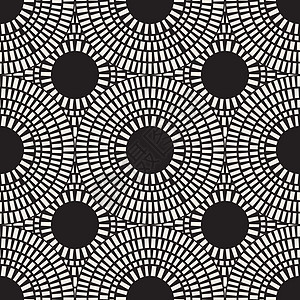 无矢量密封的黑白辐射平面摩萨伊克重叠砖板模式图片