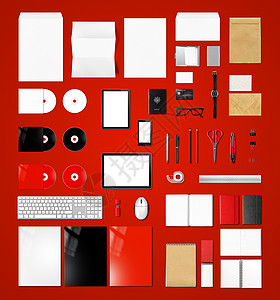 产品品牌模型模板 红色背景标签图片