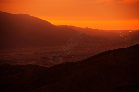 科切拉山谷日落天气首脑水平山峰远景阳光顶峰太阳红色风景图片