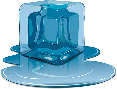 熔化冰块水晶立方体白色液体蓝色图片