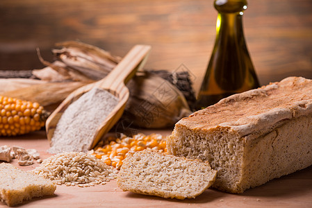 Gluten 免费面包麸皮小麦腹腔作品产品麸质面粉米饭玉米酵母图片