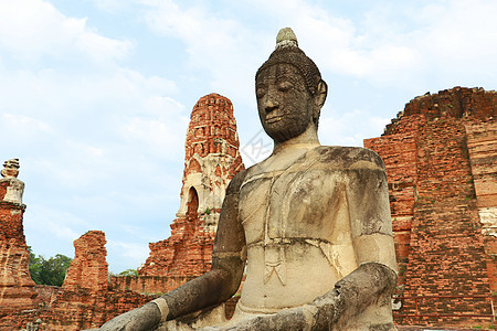 大礼节或大礼节是泰国Ayutthaya若干重要佛教寺庙的常用小名佛教徒雕像历史建筑学热带废墟宗教公园石头雕塑图片