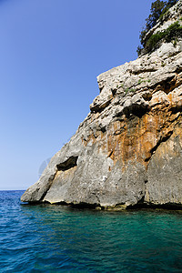 卡拉贡内萨丁亚海滩蓝色海岸风景阳光支撑海洋悬崖全景天蓝色图片