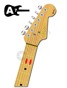 吉他弦A七弹奏声学韵律音乐乐器斧头脖子反转和弦插图图片