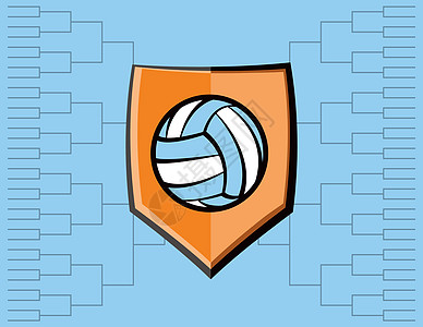 排球徽标和比赛背景;图片