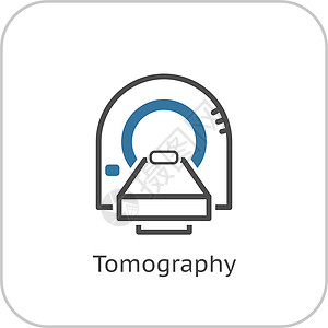 断层扫描图标 平面设计指示牌实验室技术健康医院机器放射科x光扫描器插图图片