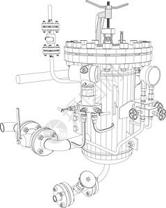 热交换器图片冷却器工业气体线程金属力量压力坚果植物管道图片